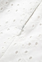 Floral Eyelet Embroidered Sleeveless Shift Dress Woman Dress