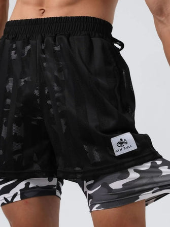 Men's Plus Size Elastic Waist Shorts Black