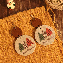 PU Leather Christmas Tree Earrings Green One Size