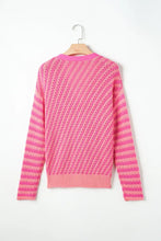 Striped V-Neck Button Up Cardigan Woman Outerwear