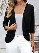 Open Front 3/4 Sleeves Cardigan