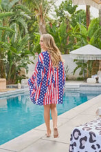 And The Why American Flag Print Dolman Sleeve Kimono Cardigan Woman Outerwear