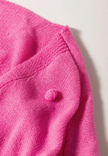 Pompom Color Block Open Front Cardigan Woman Outerwear