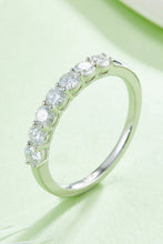 Moissanite Platinum-Plated Half-Eternity Ring Silver