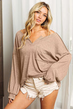 BiBi Exposed Seam Long Sleeve Top TAUPE