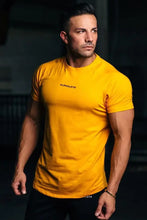 Men's Plus Size Letter Round Neck Short Sleeve T-Shirt Gold Mens Tops