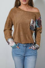 Geometric Drop Shoulder T-Shirt with Pocket