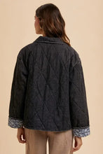 Annie Wear Quilted Printed Lining Snap Down Denim Jacket Woman Outerwear