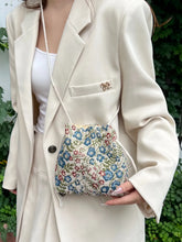 Rope Drawstring Floral Bucket Bag Blue One Size Shoulder Bags