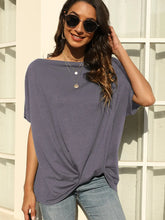 One Shoulder Short Sleeve T-Shirt Charcoal