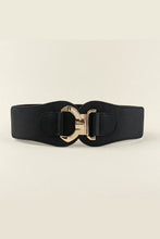 Alloy Buckle Elastic Belt Black One Size Belts