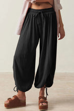 Drawstring Ruched Pants Black