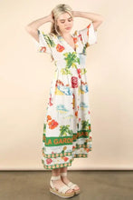 VERY J Button Down Printed Midi Dress Casual Dresses