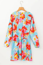 Floral Bracelet Sleeve Empire Waist Mini Dress Woman Casual Dress