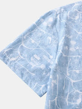 Men's Printed Short Sleeve Button Down Shirt Mens Tops