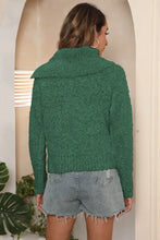 Asymmetrical Neck Long Sleeve Pullover Sweater Sweater Pullovers