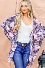 And The Why Floral Print Dolman Sleeve Kimono Cardigan Woman Outerwear
