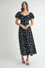 MABLE Polka Dot Puff Sleeve Midi Dress Casual Dresses