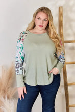 Hailey & Co Full Size Printed Round Neck Blouse Woman Blouses