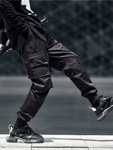 Men's Plus Size Casual Cargo Joggers with Elastic Cuffs