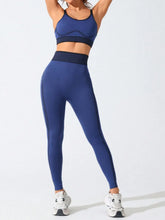 Scoop Neck Cami and High Waist Leggings Active Set Dark Blue