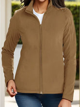Zip Up Long Sleeve Jacket Taupe Woman Outerwear