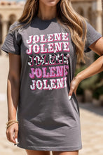 JOLENE Round Neck Short Sleeve T-Shirt Dark Gray