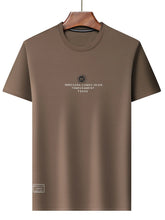 Men's Plus Size Round Neck Short Sleeve T-Shirt Taupe
