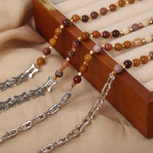 Titanium Steel Egg Yolk Stone Necklace Necklaces