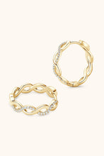Moissanite Crisscross Hoop Earrings Gold One Size