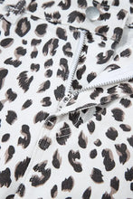 Leopard Frayed Hem Denim Shorts Denim Shorts