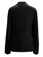 Pocketed Button Up Lapel Collar Blazer Woman Outerwear