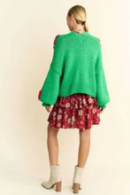 Davi & Dani Floral Applique Open Front Drop Shoulder Cardigan Woman Outerwear