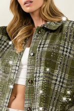BiBi Allover Clear Sequins Vintage Plaid Jacket Woman Outerwear