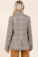 Mittoshop Plaid Double Breasted Relaxed Fit Blazer Woman Outerwear