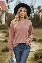 V-Neck Dropped Shoulder Blouse Dusty Pink Woman Blouses