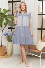 ADORA Button Down Textured Babydoll Dress Woman Casual Dress