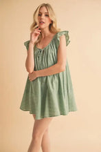 Aemi+Co Ruffled Cap Sleeve Cotton Tunic Mini Dress Casual Dresses