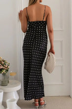 Polka Dot Square Neck Midi Cami Dress Casual Dresses