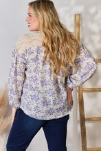 Hailey & Co Full Size Lace Detail Printed Blouse Woman Blouses