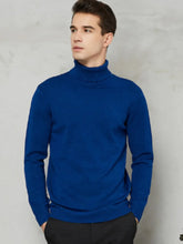 Men's Plus Size Turtleneck Long Sleeve Sweater Royal Blue