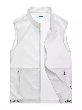 Men's Plus Size Zip Up Vest White