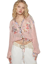 POL Vintage Washed Crochet Hoodie Jacket With Patchwork PEACH MULTI Cardigans