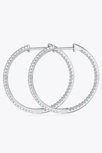 Adored Inlaid Moissanite 925 Sterling Silver Hoop Earrings Earrings