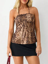 Leopard Halter Neck Cami Tanks & Camis