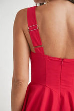 MABLE Poplin Square Neckline Bubble Mini Dress Casual Dresses