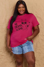 Simply Love Full Size NO DRAMA LLAMA Graphic Cotton Tee Woman T Shirts