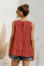 Round Neck Tiered Tank Tanks & Camis