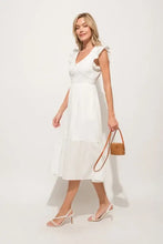 And The Why Ruffle Sleeve Front Smocked Tiered Midi Dress Casual Dresses
