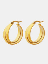 18K Gold-Plated Titanium Steel Huggie Earrings Gold One Size